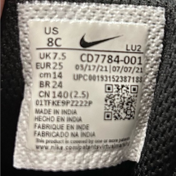 Nike High Top Court lace and velcro sneakers. Size 8C. - Picture 6 of 6